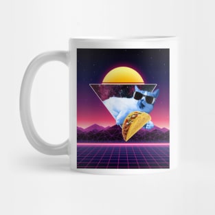 Aesthetic Synthwave Cat Taco Mug